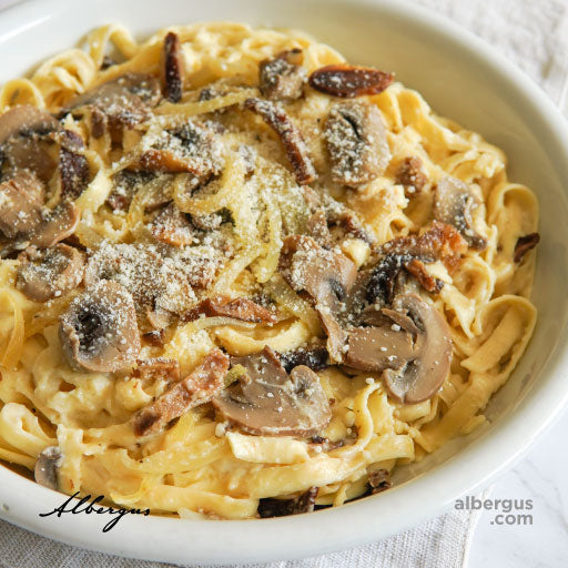 Fettuccine with Wild Mushroom and Truffle Cream Sauce (Chilled- Heat t ...